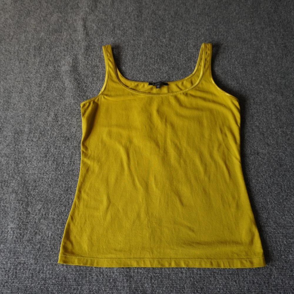 AK Anne Klein Petite Tank Top‎ Gold Sleeveless Crew Neck Casual Basic Layering